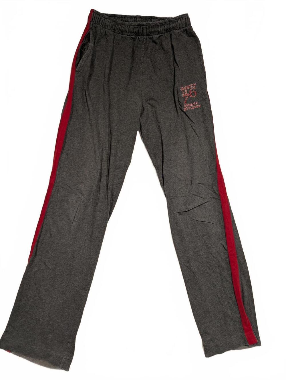 Jockey Men's Grey Sports Division Sweatpants with Red Side Stripes 25x30